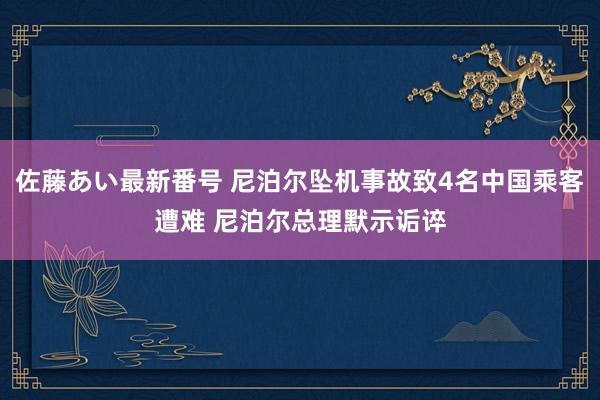 佐藤あい最新番号 尼泊尔坠机事故致4名中国乘客遭难 尼泊尔总理默示诟谇