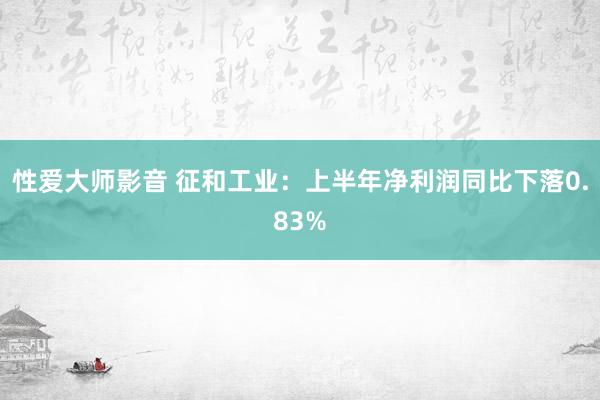 性爱大师影音 征和工业：上半年净利润同比下落0.83%