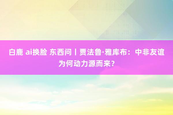 白鹿 ai换脸 东西问丨贾法鲁·雅库布：中非友谊为何动力源而来？