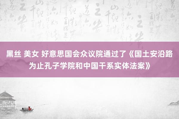 黑丝 美女 好意思国会众议院通过了《国土安沿路为止孔子学院和中国干系实体法案》